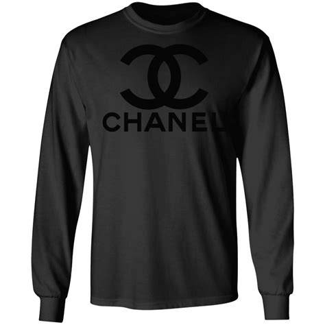 black chanel logo shirt|black and gold chanel logo.